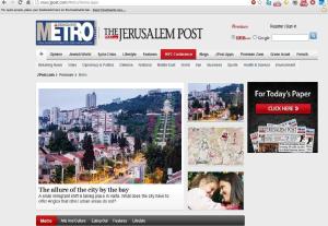 Screenshot on Metro's page, Monday, March 11: http://www.jpost.com/Metro/Home.aspx
